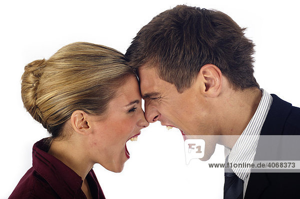 Man and woman shouting at each other