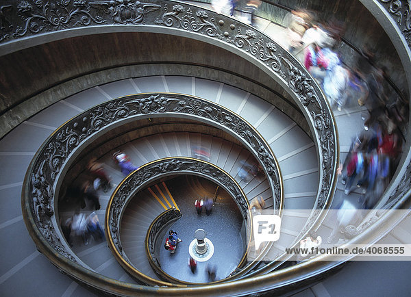 Visitor's stairs as a double spiral in the Vatican City  Rome  Italy  Europe
