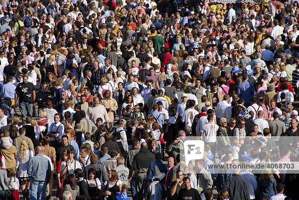 Crowds at the Oktoberfest  Munich  Bavaria  Germany