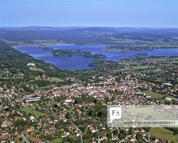 Murnau am Staffelsee  Blaues Land  Oberbayern  Bayern  Deutschland  Europa  Luftbild