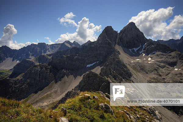 Bergpanorama mit Leiterspitze  Gramais  Reutte  Tirol  Österreich  Europa