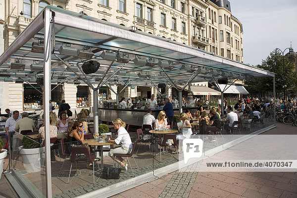 Straßencafe  Restaurant am Stureplan  Stockholm  Schweden  Skandinavien  Europa