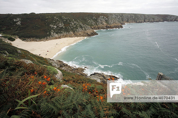 Porthcurno Beach  Cornwall  Südengland  Großbritannien  Europa