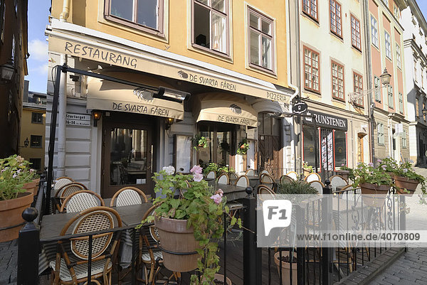 De Swarta Faren Restaurant  Stortorget Straße  Stockholm  Schweden  Skandinavien  Europa