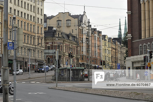 Straße in Helsinki  Finnland  Europa