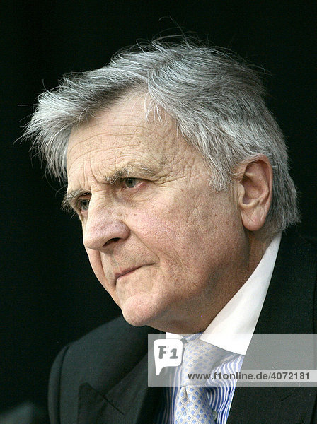 Jean-Claude-Trichet  Präsident Europäische Zentralbank  EZB  während einer Pressekonferenz am 07.02.2008 in Frankfurt am Main  Hessen  Deutschland  Europa