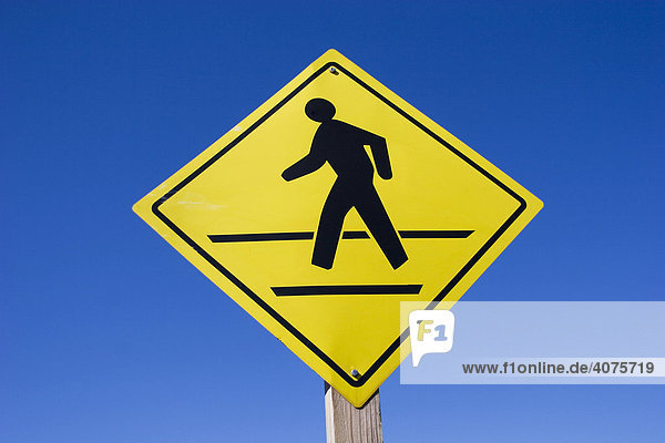 Verkehrszeichen Schild Achtung Fußgänger  Fußgängerüberweg  USA