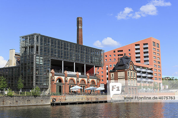 Radialsystem V  centre for creative events  and the Ibis Hotel on the banks of the Spree River  Berlin  Germany  Europe