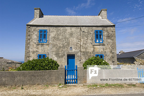 Typisches Haus  Ile d'Ouessant  Bretagne  Frankreich  Europa
