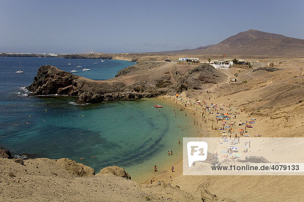 Playa Papagayos beach  Lanzarote  Canary Islands  Spain  Europe