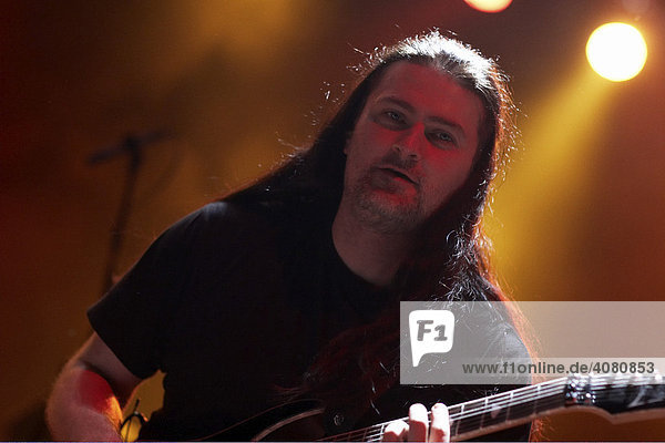 Guitarist Wolfgang Kerinnis of Dreamscape  supporting act for Symphony X on February 22  2008 at Z7  Pratteln  Switzerland