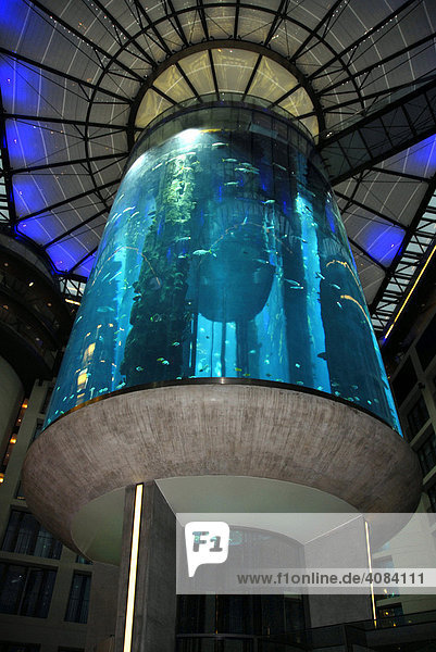 Aquadom Aquarium Innenhof des Radisson Hotel Berlin Deutschland