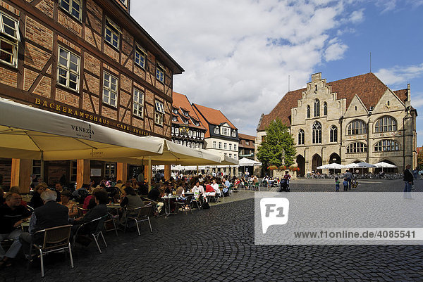 Hildesheim Lower Saxony Germany Marketplace with the town hall