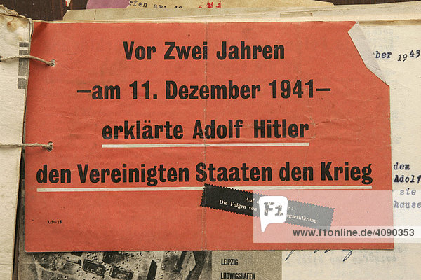 Mannheim  DEU  17.03.2005  Flugblatt der Alliierten abgeworfen am Ende des 2. Weltkrieges