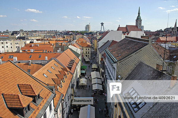 Stadtübersicht  Blick vom Michaelstor  Michaelertor  Bratislava  Pressburg  Slowakei  Slowakische Republik  Osteuropa
