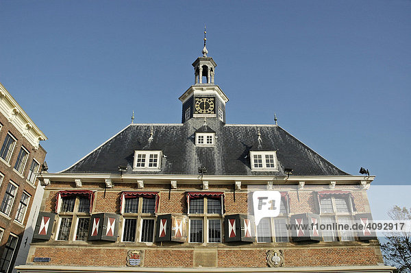 Dach  Turm  Uhr  Vlissingen  Zeeland  Holland  Niederlande