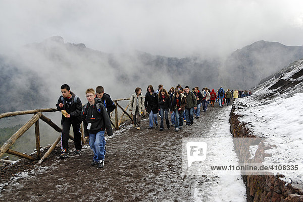 Path to the summit of Mt. Vesuvius  Campania  Italy
