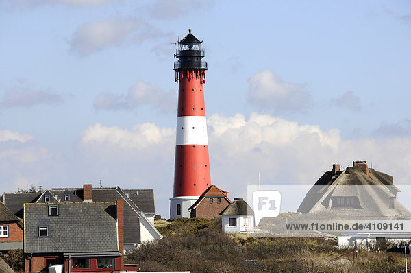 Leuchtturm  Hörnum  Sylt  nordfriesische Insel  Schleswig Holstein  Deutschland  Europa