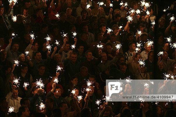 Fans with sparklers
