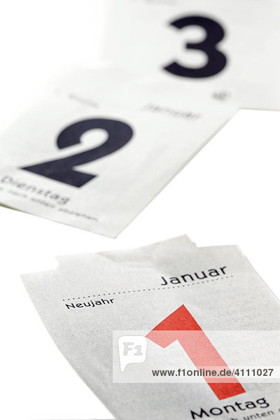 Jahresanfang Abreisskalender