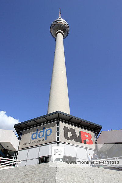 Ddp Deutscher Depeschendienst GmbH und Sender TVB unter dem Berliner Fernsehturm  Deutschland  Europa