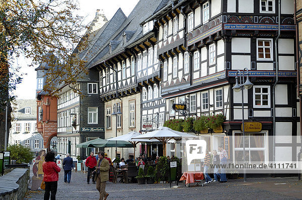 UNESCO-Welterbestätte Fachwerkhäuser am Markt Goslar Niedersachsen Deutschland