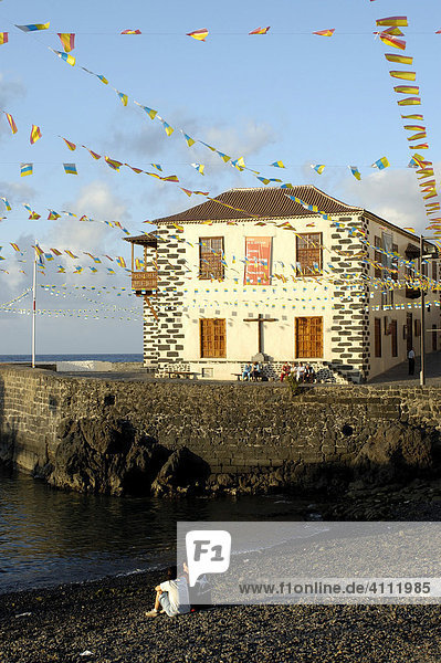 Hafen und altes Zollhaus Casa de la Aduana  Puerto de la Cruz  Teneriffa  Kanarische Inseln  Spanien