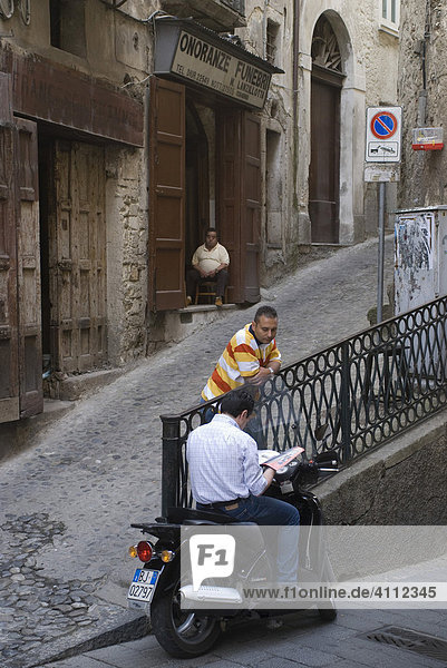 People in the historic centre of Cosenza  Calabria  Italy