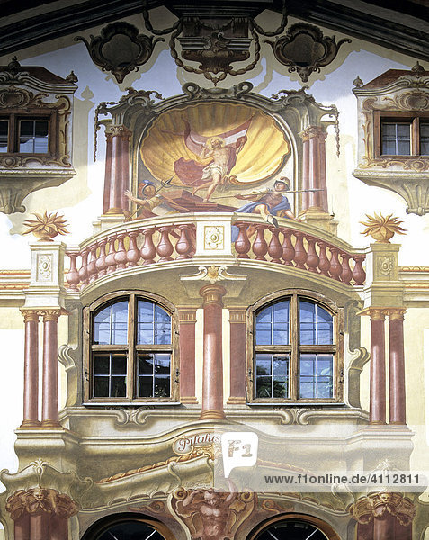 Pilatushaus  Frank Zwink  Lüftlmalerei  Fassade  Oberammergau  Oberbayern  Deutschland