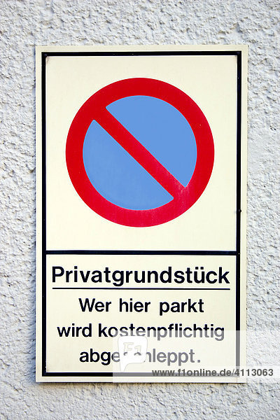 Parking prohibition on private property