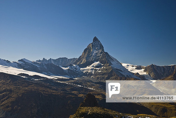 Matterhorn  4487m  vom Gornergrat  Zermatt  Wallis  Schweiz