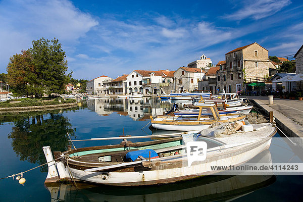 Harbour of Vrboska  Island Hvar  Dalmatia  Croatia