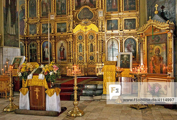 Innenaufnahme der Tarskaya Kirche in Omsk  Omsk an den Flüssen Irtisch und Omka  Omsk  Sibirien  Russland  GUS  Europa