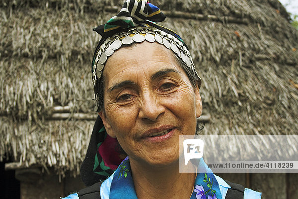 Native woman of the Mapuche tribe  Chile