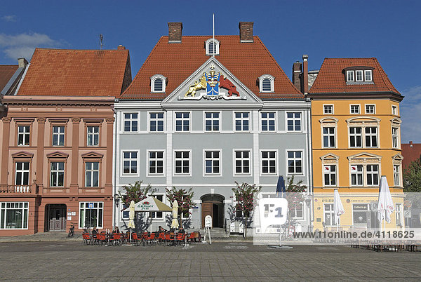 Architecture at the old market  Hanseatic city of Stralsund  Mecklenburg Western Pomerania  Germany  Europa
