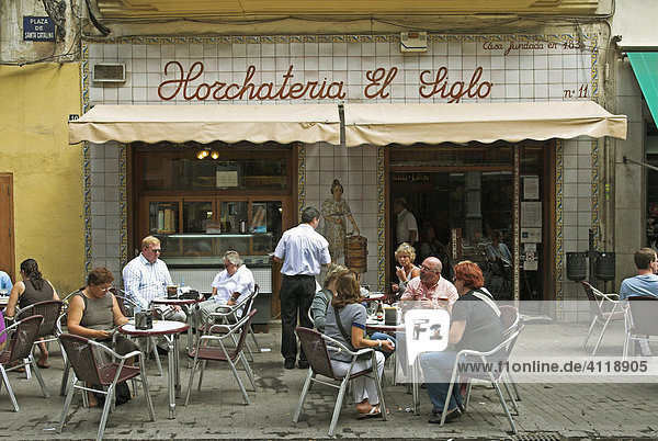 Cafe und Horchateria  Stadt Valencia  Spanien  Europa