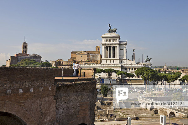 View of the Vittoriano Monument and Trajan's Forum  Rome  Italy  Europe