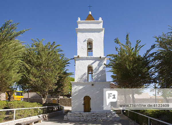 Bell tower  Iglesia San Lucas church (1750)  Toconao  Región de Antofagasta  Chile  South America