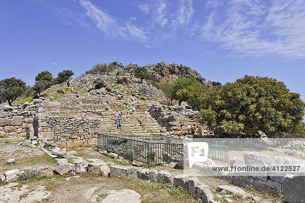 Agora or main square  ruins dating to the fifth century BC (Doric period)  Lato  Crete  Greece  Europe