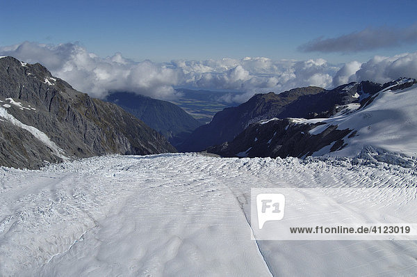 Fox Gletscher gesehen vom Helikopter  Südinsel  Neuseeland