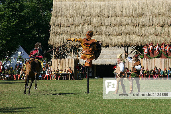 Medieval games during the Landshut Wedding historical pageant  Landshut  Lower Bavaria  Bavaria  Germany  Europe