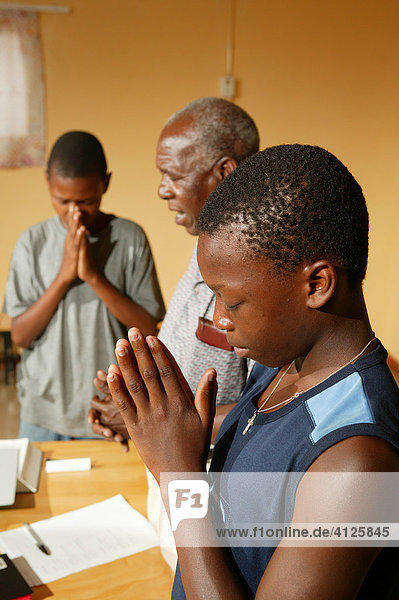 Teenagers during a Bible class  Francistown  Botswana  Africa