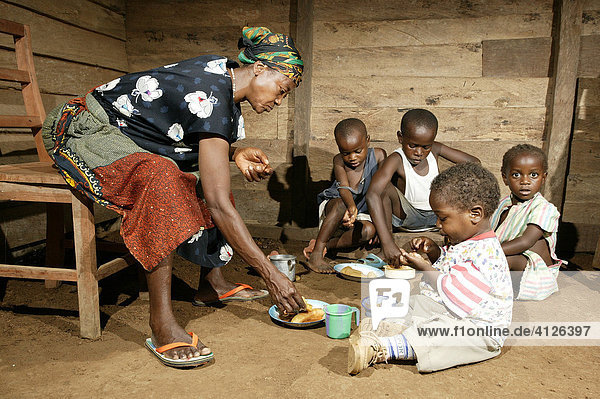 Grandmother and AIDS orphan  Cameroon  Africa
