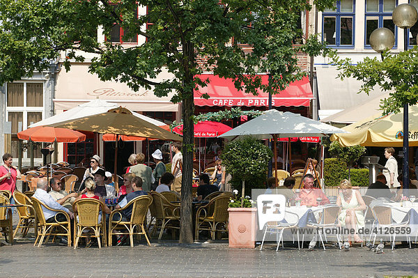 Straßen Cafe  Gent  Ostflandern  Belgien  Europa