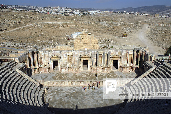 The Roman amphitheatre of Jerash  the ancient Gerasa  Jordan