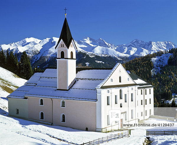 Pilgrimage cloister Maria Waldrast near Matrei  behind Zillertal Alps  Tyrol  Austria