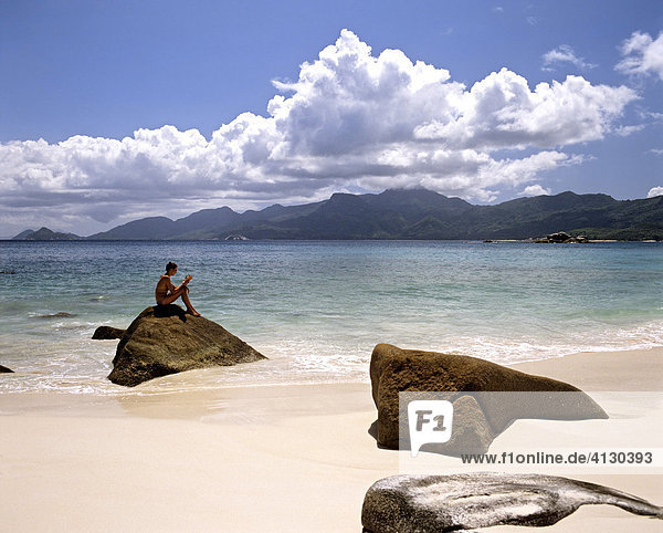 Beach of Mahe  Seychelles  Indian Ocean