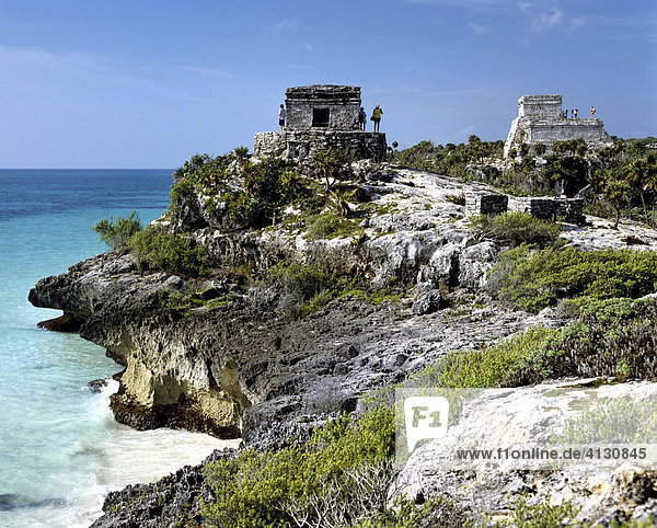Tulúm  Maya  Ruine an der Riviera Maya  Quintana Roo  Mexiko  Mittelamerika
