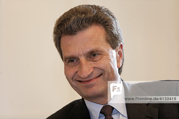 Guenther Hermann Oettinger  German politician (Christian Democratic Union  CDU)  prime minister of Baden-Wuerttemberg  Germany