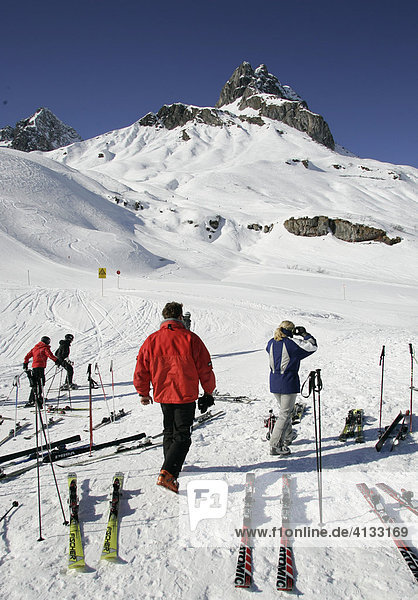 Ski resort in Zuers  Arlberg  Austria